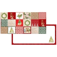 Dárková obálka Vánoční patchwork 21 x 10 cm