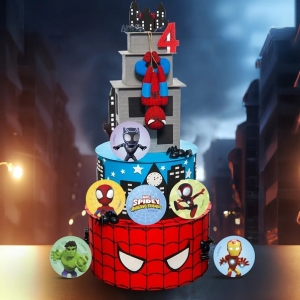 Dekorace na cupcakes fondánový list Spidey - 34 mm