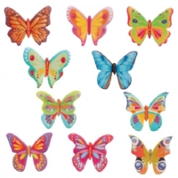 Dekorace na dort z jedlého papíru Motýlci multicolor 4 cm 200 ks