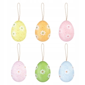Dekorace velikono�n� vaj��ka s kv�tinami barevn� mix 6 ks