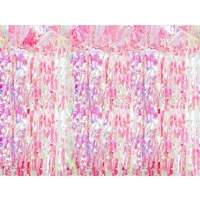 Dekorace závěs fóliový růžově duhový 100x200cm