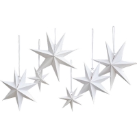 Dekorace závěsná Hvězdy bílé 6 ks 8,5 cm