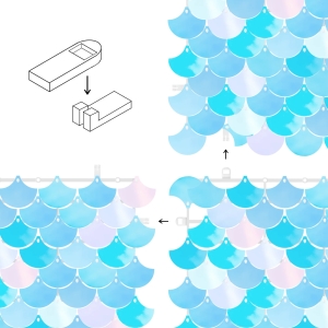 Dekora�n� �tvercov� panel se �upinami iridescent 30x30 cm 1 ks