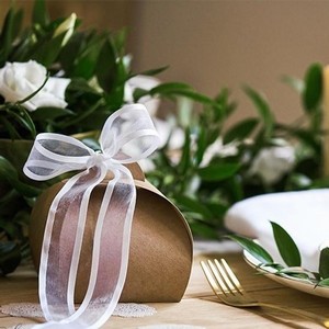 Stuha šifónová bílá lemovaná 2,5cm/25m