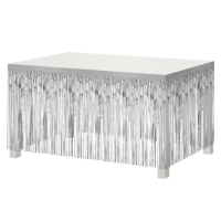 Dekorační třásně na stůl stříbrné 80 x 300 cm