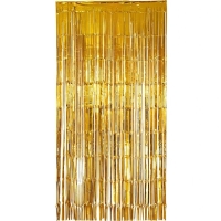 Dekorační závěs fóliový zlatý 2x1 m