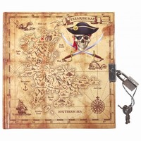 Deník se zámkem Pirátská mapa 15 x 18 cm
