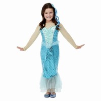 Dětský kostým mořská panna modrý s klipem do vlasů