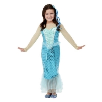 Dětský kostým mořská panna modrý s klipem do vlasů S