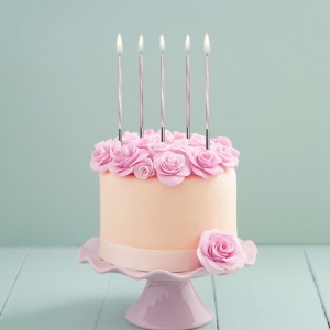 Narozeninové svíčky Candy Pink 15 cm 6 ks