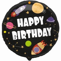 FÓLIOVÝ balónek Happy Birthday Raketa 45cm