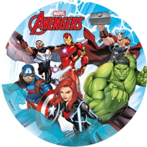 Fondnov list na dort Avengers - bez cukru 15,5 cm