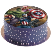 Fondánový list na dort Avengers 16 cm - bez cukru