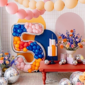 Forma na balónky stříbrná čislice 5 126 cm