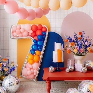 Forma na balónky stříbrná číslice 7 126 cm