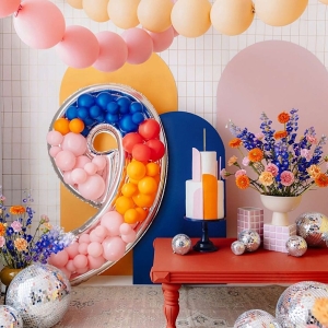 Forma na balónky stříbrná číslice 9 126 cm