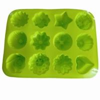 Forma pečící silikonová Mini tvary mix zelená 25 x 17 cm