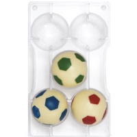 Forma polykarbonátová na čokoládu Fotbalový míč pr. 52 mm 20 x 12 cm