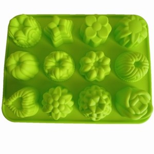 Forma pec silikonov Mini tvary mix zelen 25 x 17 cm