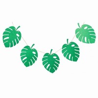 GIRLANDA Listy tropical glitr zelené 3m