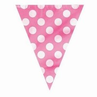 GIRLANDA vlaječková puntík růžová 3,6m