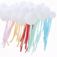 Girlanda balónková mrak s duhovými stuhami, 40 ks