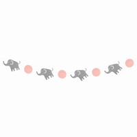 Girlanda papírová Sloni růžová 200 cm