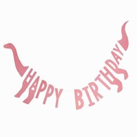 Girlanda pink Dino "Happy birthday" 27cm x 137cm