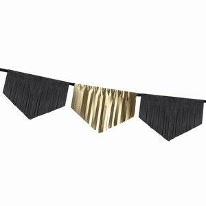 GIRLANDA s trojhelnkovmi stapci erno-zlat 3m