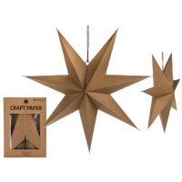 Hvězda papírová skládací kraftová 60 cm
