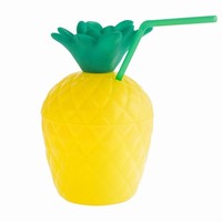 KELÍMEK plastový s brčkem Ananas