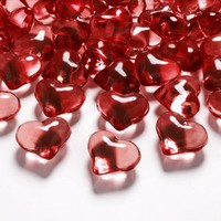KONFETKY diamantové srdce červené