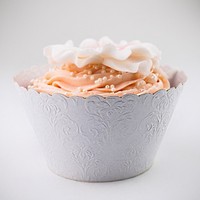 KOŠÍČEK na cupcake perleťově bílý 12 ks 5,5x8,5 cm