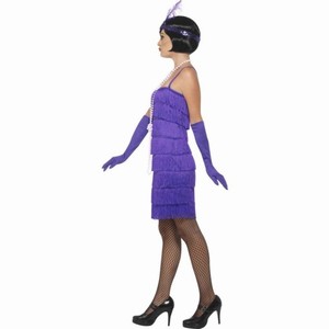 Kostým šaty fialové kratší M