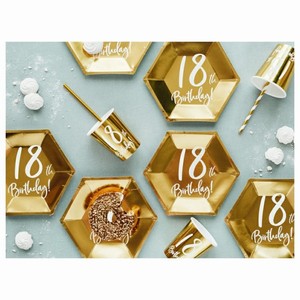 KELÍMKY papírové 18. narozeniny zlaté 220ml 6ks
