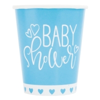 Kelímky papírové Baby Shower modré 266 ml 8 ks