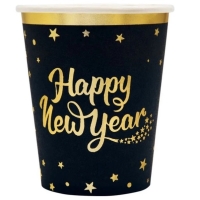 Kel�mky pap�rov� HNY �erno-zlat� 220ml 6ks
