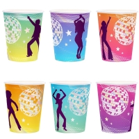 Kelímky papírové Retro Disco 220ml 6ks