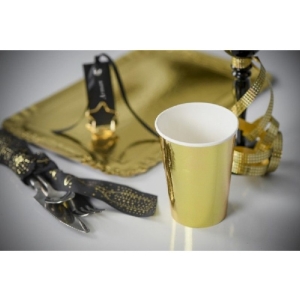 Kelímky papírové metalické zlaté 270ml 10ks