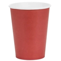 Kelímky papírové tmavě červené 250 ml 6 ks