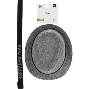 Klobouk 'Happy New Year' stbrn