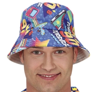 Klobouk modro-barevn� 90. l�ta