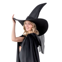 Klobouk arodjnick ern s vlekou