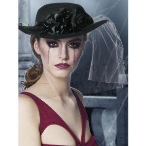 Klobouk Černá vdova s pavouky