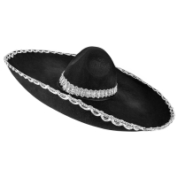 Klobouk sombrero �ern� se st��brn�m lemov�n�m