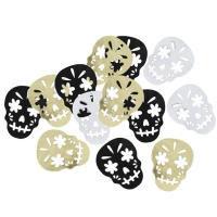 Konfety mexické lebky černo-zlato-stříbrné