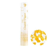 Konfety vyst�elovac�  - b�l� a metalick� zlat� ve tvaru srdce, 30 cm