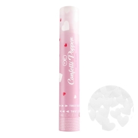 Konfety vyst�elovac� b�l� ve tvaru srdce 30 cm