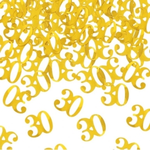 Konfety vystelovac slovka "30" metalick zlat 40cm