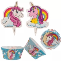 Košíčky na cupcakes se zápichy Unicorn 24 ks